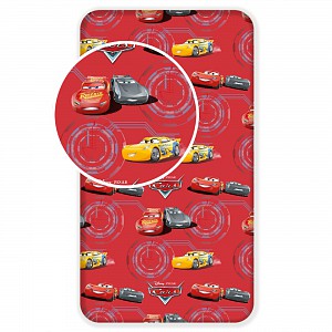 Dětské bavlněné prostěradlo 90x200 Cars RED