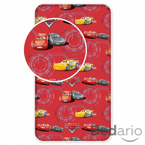 Dětské bavlněné prostěradlo 90x200 Cars RED