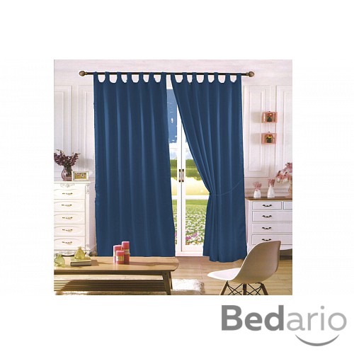 Saténové závěsy Home Art - 2 kusy Tmavě modrá 150x160