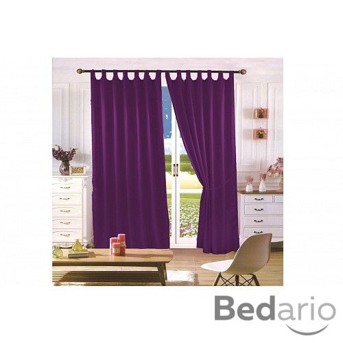 Saténové závěsy Home Art - 2 kusy Fialová