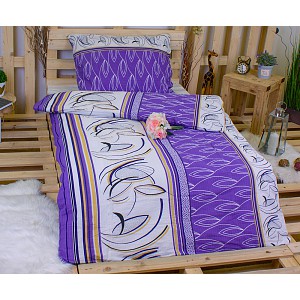 Krepové povlečení ECONOMY 140x200+70x90 Fialová variace