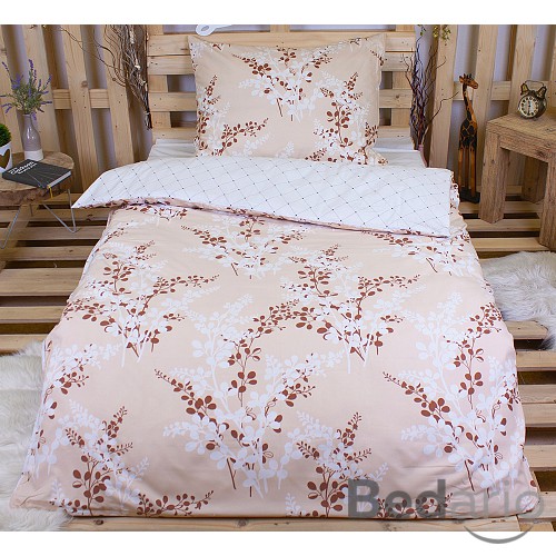 Povlečení mikrovlákno DELUXE 140x200+70x90 Calluna Větvička béžová