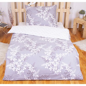 Povlečení mikrovlákno DELUXE 140x200+70x90 Calluna Větvička šedá