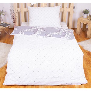 Povlečení mikrovlákno DELUXE 140x200+70x90 Calluna Větvička šedá