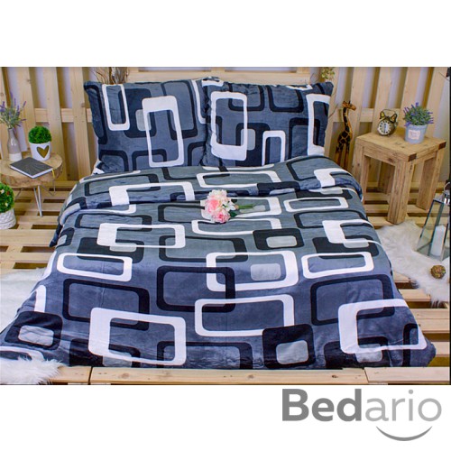 Mikroplyšové povlečení Premium 220x200+2x70x90 Šedé obrazovky