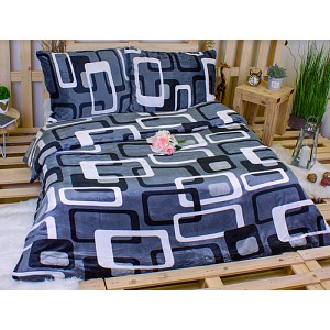 Mikroplyšové povlečení Premium 220x200+2x70x90 Šedé obrazovky