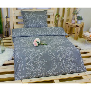 Bavlněné povlečení Šedé ornamenty 140x200+70x90