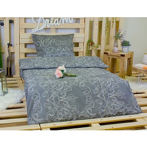 Bavlněné povlečení Šedé ornamenty 140x200+70x90