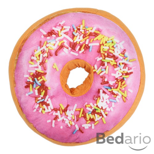 Dekorační plyšový polštářek DONUT 40 cm - Malina
