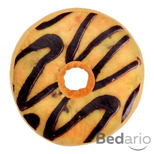 Dekorační plyšový polštářek DONUT 40 cm - Black and White Choco
