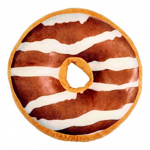 Dekorační plyšový polštářek DONUT 40 cm - Čokoládová poleva