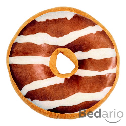 Dekorační plyšový polštářek DONUT 40 cm - Čokoládová poleva