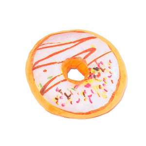 Dekorační plyšový polštářek DONUT 40 cm - Bílá čokoláda