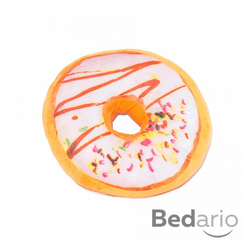 Dekorační plyšový polštářek DONUT 40 cm - Bílá čokoláda