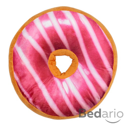 Dekorační plyšový polštářek DONUT 40 cm - Jahodový