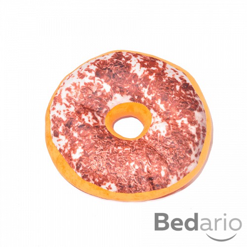 Dekorační plyšový polštářek DONUT 40 cm - Strouhaná čokoláda