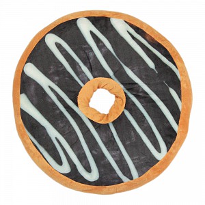 Dekorační plyšový polštářek DONUT 40 cm - Double Choco Dark