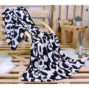 Deka mikroflanel 150x200 Černobílý klam