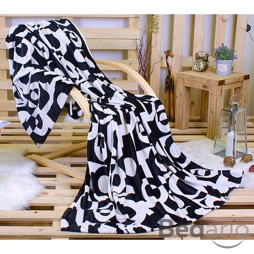 Deka mikroflanel 150x200 Černobílý klam