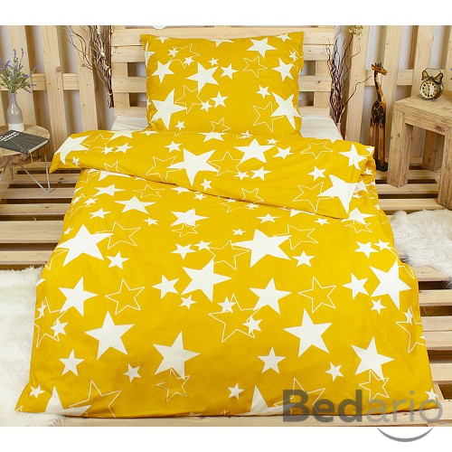 Povlečení 140x200 70x90 Stars - Zlaté hvězdy