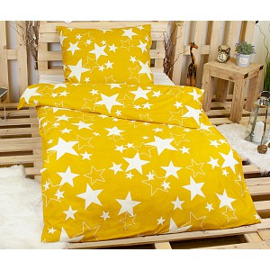 Povlečení 140x200 70x90 Stars - Zlaté hvězdy