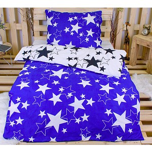 Povlečení 140x200+70x90 Stars - modrobílé