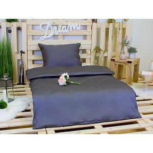 Saténové povlečení Šedé 140x200+70x90