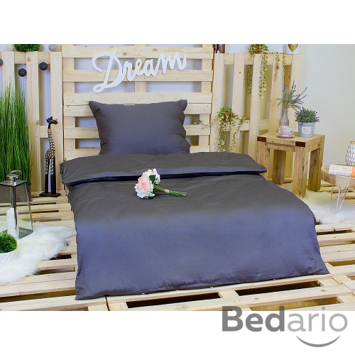 Saténové povlečení Šedé 140x200+70x90