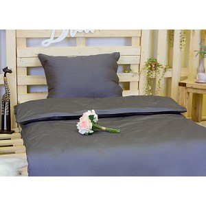 Saténové povlečení Šedé 140x200+70x90