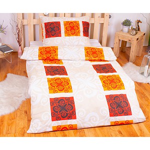 Bavlněné povlečení 140x200+70x90 Orient oranžový
