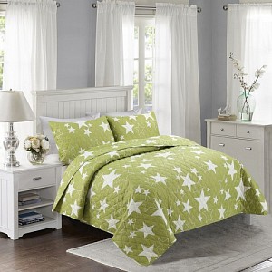 Prošívaný dekorační přehoz 200x240 Stars zelené