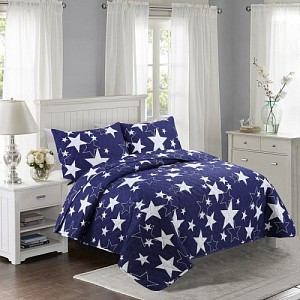 Prošívaný dekorační přehoz 200x240 Stars modré