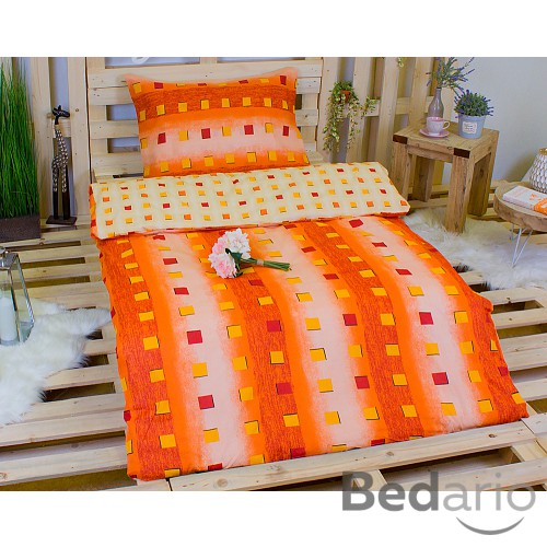 Bavlněné povlečení 140x200+70x90 Oranžové kostičky