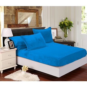 Mikroplyšové prostěradlo 160x200 Elegance - Modrá