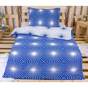 Krepové povlečení Paprsek modrý 140x200+70x90