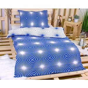 Krepové povlečení Paprsek modrý 140x200+70x90