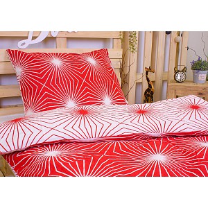 Krepové povlečení Paprsek červený 140x200+70x90