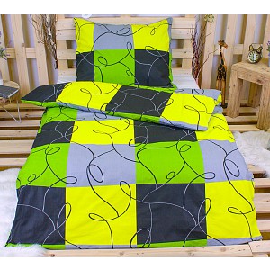 Bavlněné povlečení 140x200+70x90 Limetkové šachy