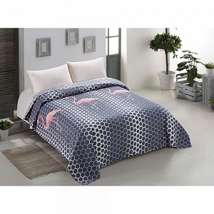 Prošívaný dekorační přehoz 240x260 Flamingo Grey
