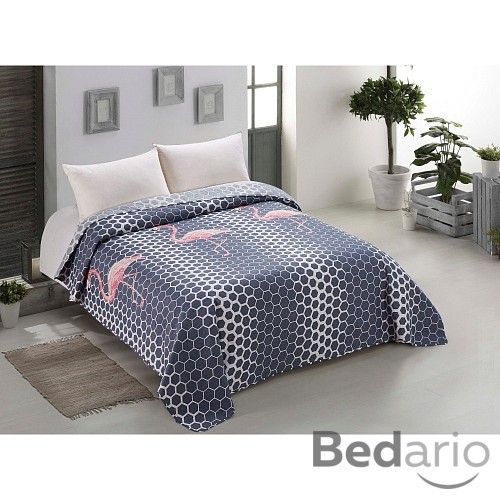 Prošívaný dekorační přehoz 240x260 Flamingo Grey