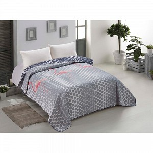 Prošívaný dekorační přehoz 240x260 Flamingo Grey