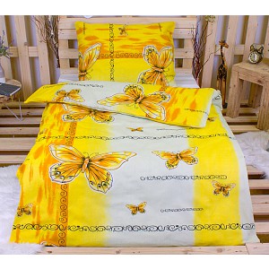 Bavlněné povlečení 140x200+70x90 Yellow butterfly