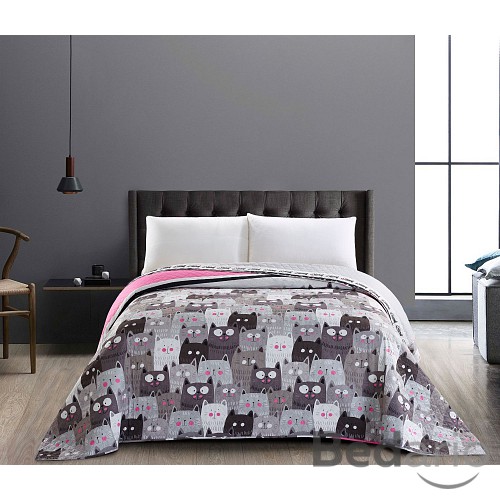 Prošívaný dekorační přehoz 240x260 Catsinvasion