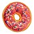 Dekorační plyšový polštářek DONUT 40 cm - Jahoda se sypáním