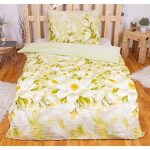 Bavněné povlečení BÍLÁ MAGNOLIE 140x220+70x90