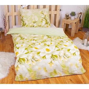 Bavněné povlečení BÍLÁ MAGNOLIE 140x220+70x90