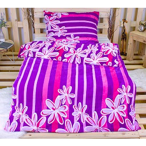 Mikroplyšové povlečení Premium 140x200+70x90 Fialové okouzlení
