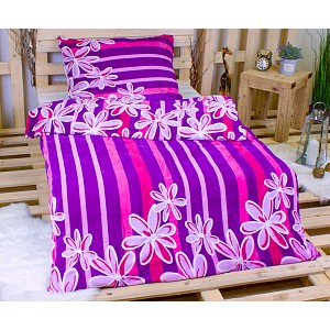 Mikroplyšové povlečení Premium 140x200+70x90 Fialové okouzlení