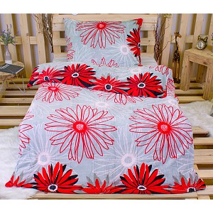 Mikroplyšové povlečení Premium 140x200+70x90 Dotek květiny