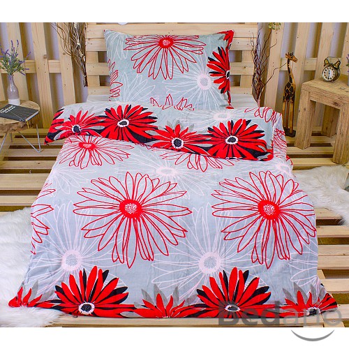 Mikroplyšové povlečení Premium 140x200+70x90 Dotek květiny